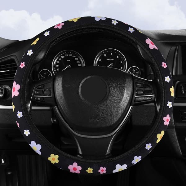 Bil Universal Rattrekk Blomstertrykk Auto Ratt B