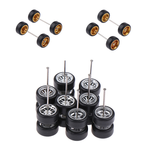 1 Set 1/64 modellbilhjul med gummidäck Modifierade delar Ve B5 10Claws Black