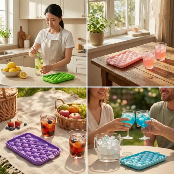 Silikon isbitkule druekule håndlaget såpeformer fruktis Purple 2