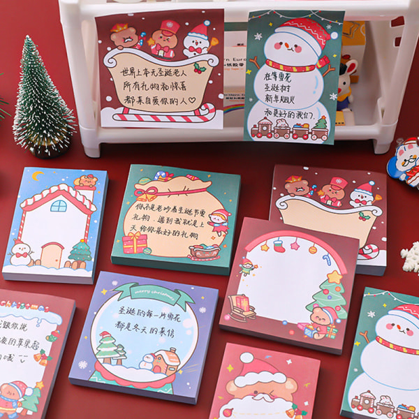 50 ark Merry Christmas Sticky Notes Memo Pad Stationery Supp P1