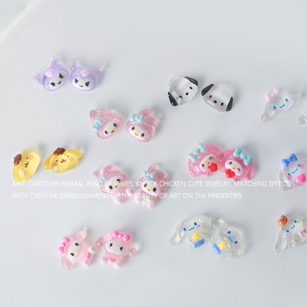 10kpl/ set Sarjakuva Sanrio Kuromi Cinnamoroll Nail Accessories De SZ436