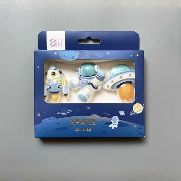 Space Astronaut Rocket Cake Ljus Cupcake Toppers Space Cake
