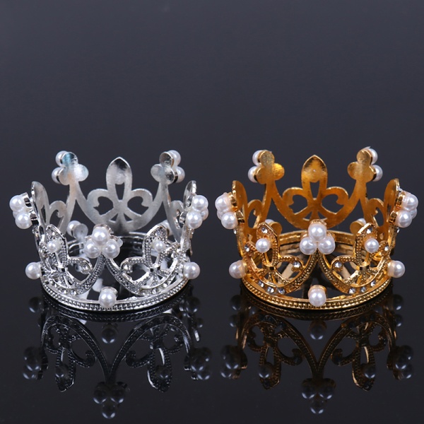 Kronprinsesse Topper Crystal Pearl hårpynt til bryllup Gold