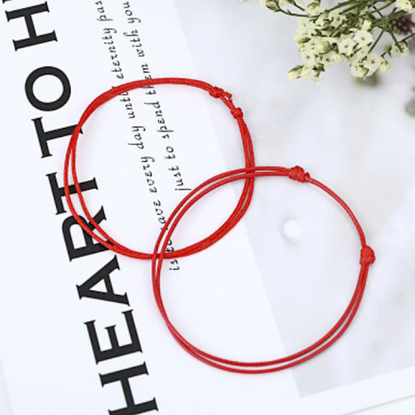 Tau Anklet Svart Hvit Rød Farge Justerbar Klassisk Herre Dame Red