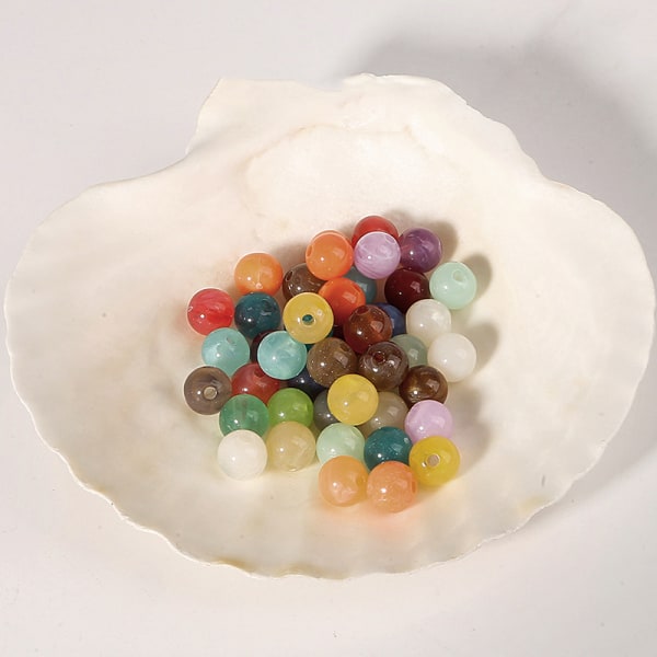 6/8MM flerfargede akrylperler for DIY armbånd halskjede Jewelr Multicolor 8MM 50pcs