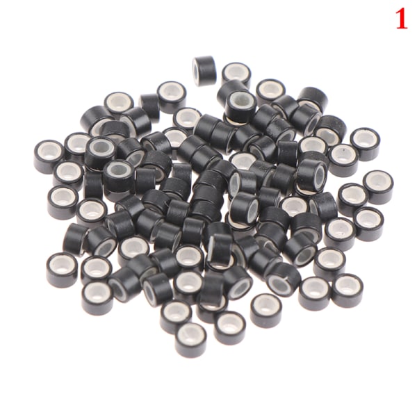 100 Stk Micro Silikonforede Ringer Lenker Perler Crimp Beads Hår 1