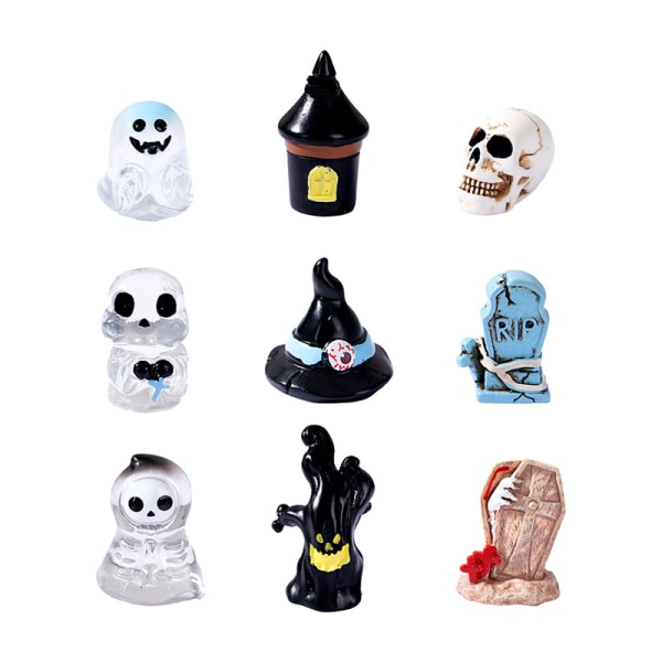 Halloween Mini Resin Craft Ornamenter Mini Fairy Garden Landskab A6