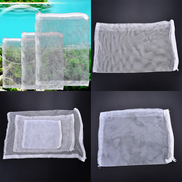 1x akvariefilter glidelås nettingpose fisketank glidelås filterpose 20*30 CM