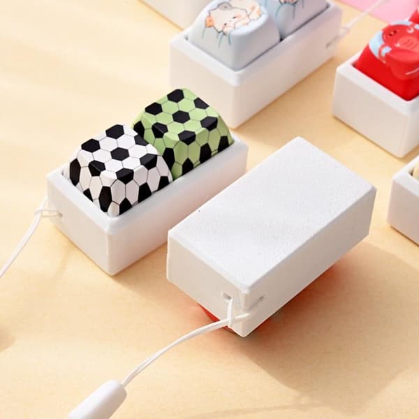 e Tecknad Fidget Keycap Nyckelringar Bedårande Djurmönster För A7