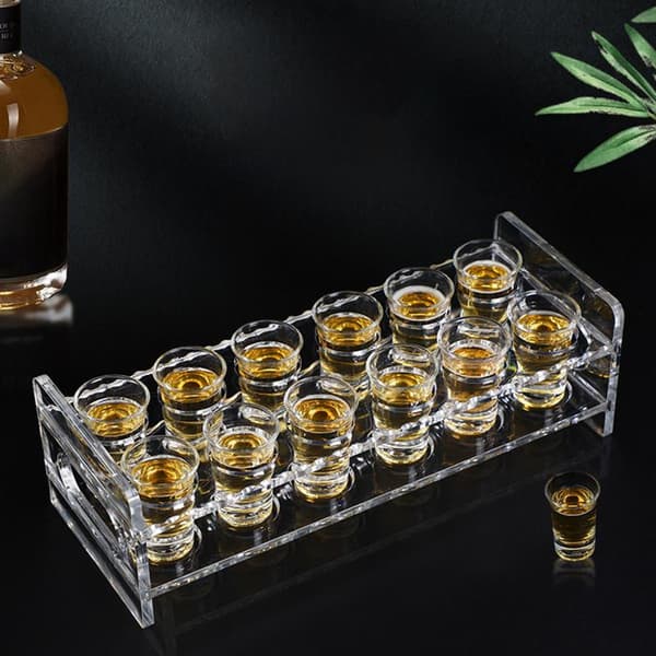 6/8/12-håls Glasbricka Kopp Organizer Hål Glas Displayställ Wi 8 Holes