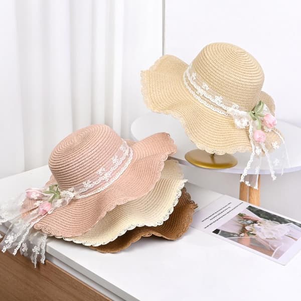 Sommer stråhat foldbar solhat bred stor skygge strandhatte Pr Beige