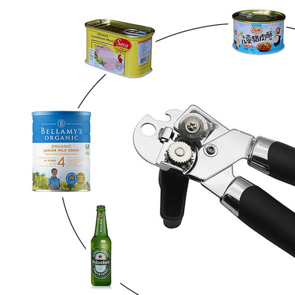 1 stk. dåseåbner i rustfrit stål Tin professionel manual dåseåbner Can opener