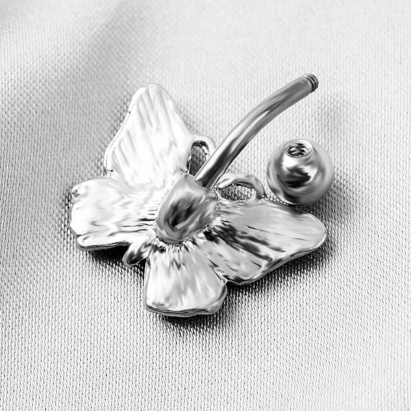 Mode Rhinestone Butterfly Dangle navelring Rostfri