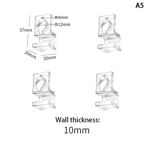 4 stk akryl akrylklips akvariumlokk, støtteholder 10mm