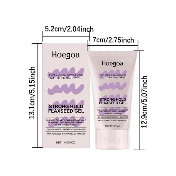 114g Stark Hållfasthet Linfrögel - Extra Stark Scrunch Gel för Definition