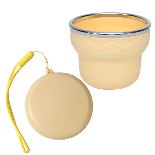 Bærbar sammenleggbar kopp Beige