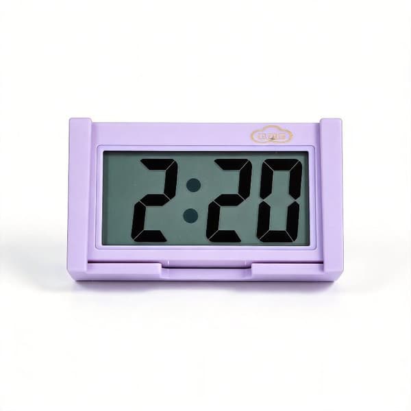 Mini bil instrumentbræt ur LCD digitalt display selvklæbende elektrisk White