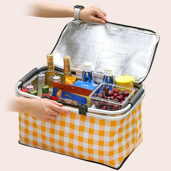 Retro Pastoral Lunchväska Fällbar Utomhus Camping Picknick Termisk B2