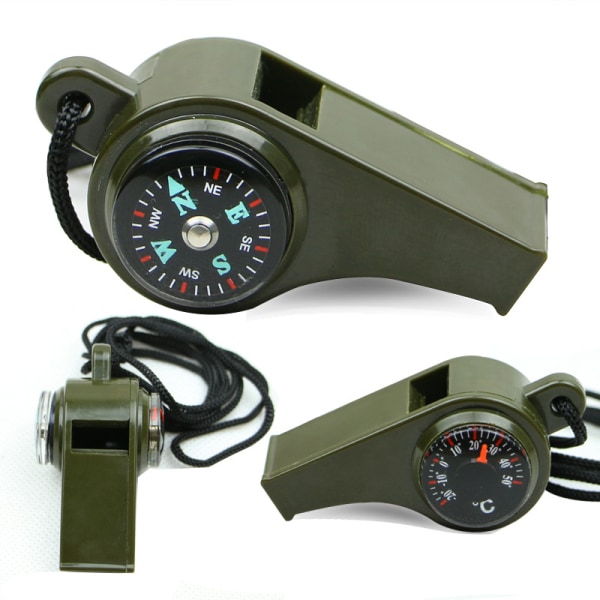 3 in 1 Emergency Survival Whistle Compass Termometer Domare C