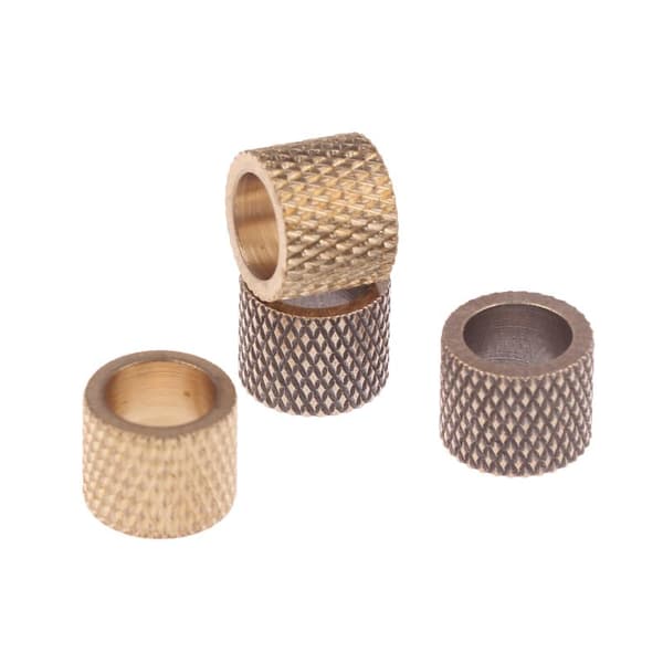 2 st räfflade cylinder mässingspärlor DIY Paracord vävd snodd A 01