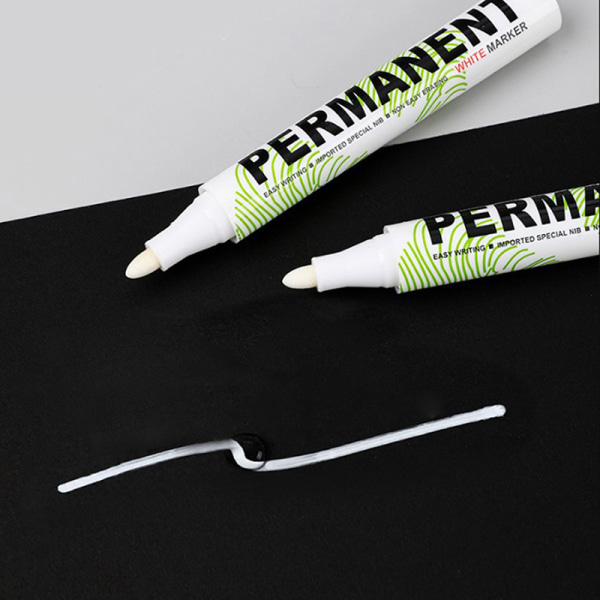 1 kpl White Marker Pen Öljyinen vedenpitävä muovinen geelikynä