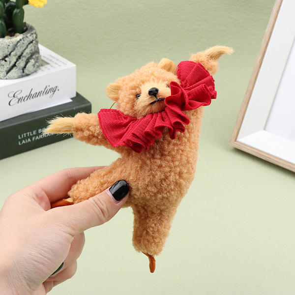 Ny tecknad Kawaii Dancing Bear Plysch Dockrum Sänghänge A