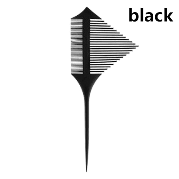Färg Dubbelsidig triangulär kam Tät frisörhårfärgning Black