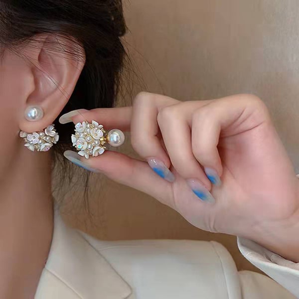 Mode Shell Pearl Ball Form Stud örhängen för kvinnor bröllop