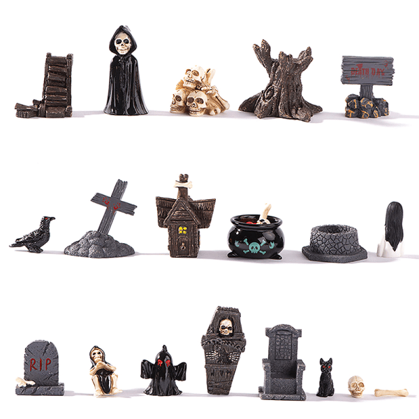 Halloween Dekorasjon Skull Skjelett Skrekk Tombstone Halloween A2
