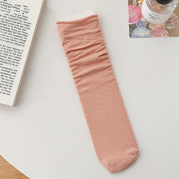 1 Par Kvinder Piger Sommer Tynde Nylon Sokker Mode Soft Breathab Pink