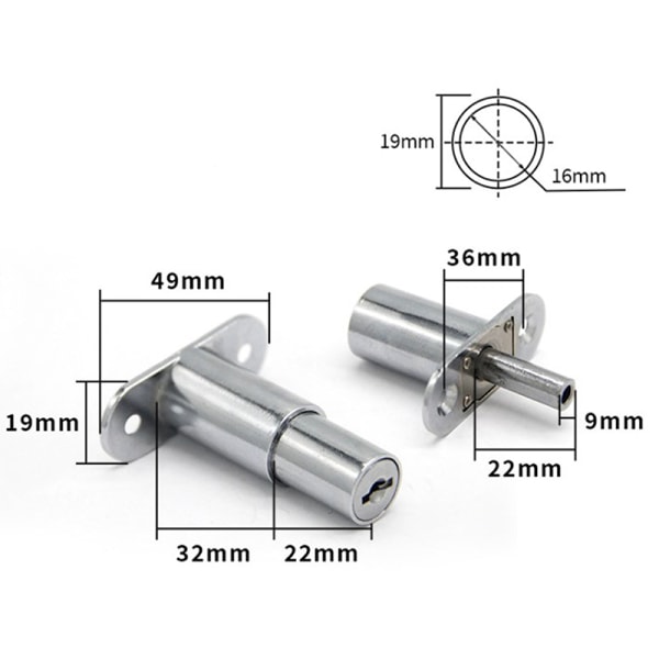 Laatikon Push Lock Liukuoven Vitriinin Kaappikaapin lukot W A2