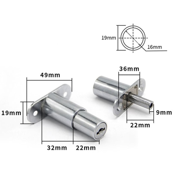 Skuffe Push Lock Skydedør Vitrineskab Skab Låse W A2