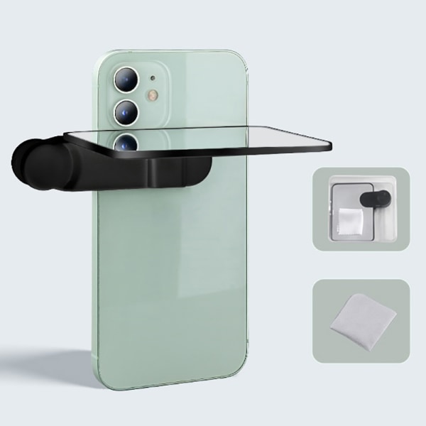 Smartphone Kamera Spejl Refleksion Clip Kit 3D Telefon Reflectio Black