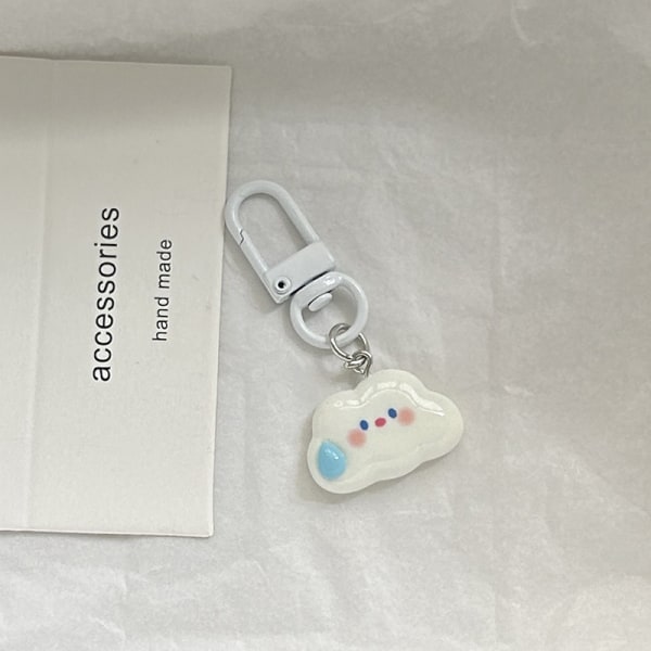 e Cartoon Cloud Keychain Creative Kawaii Keyring Backpack Charm Blue