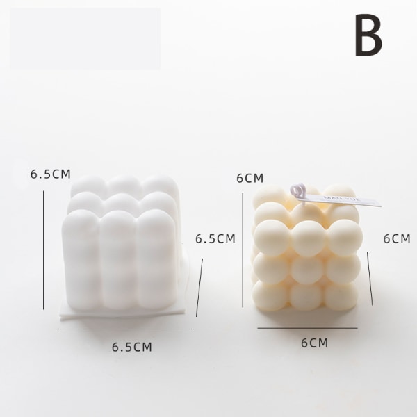 Ny 3D Cube Candle Form DIY Rund Cube Candle Form 3D Silikone A