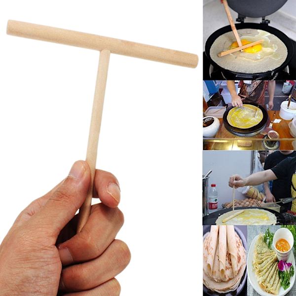 Puinen Rake Pyöreä Taikina Pannukakku Crepe Levitys Keittiötyökalu Ki