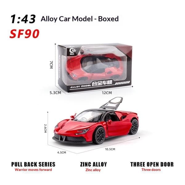 1:43 Lille Sportsvogn Model Pynt Rekvisit Legeringsbil S A4