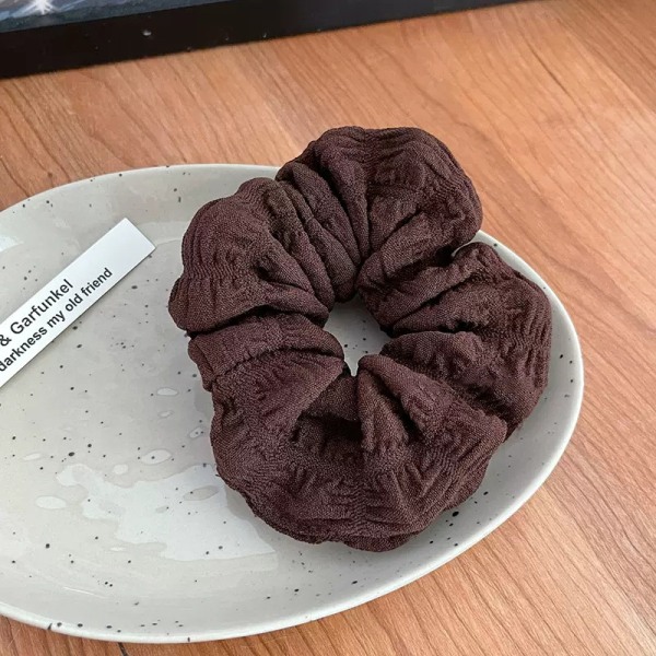 Fluffig veckad hårslips från tjocktarmen Hög hästsvans elastisk B A2