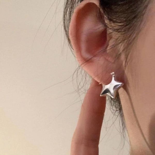 1 Par Trend Metal Star Pentagram Stud øreringe til kvinder piger