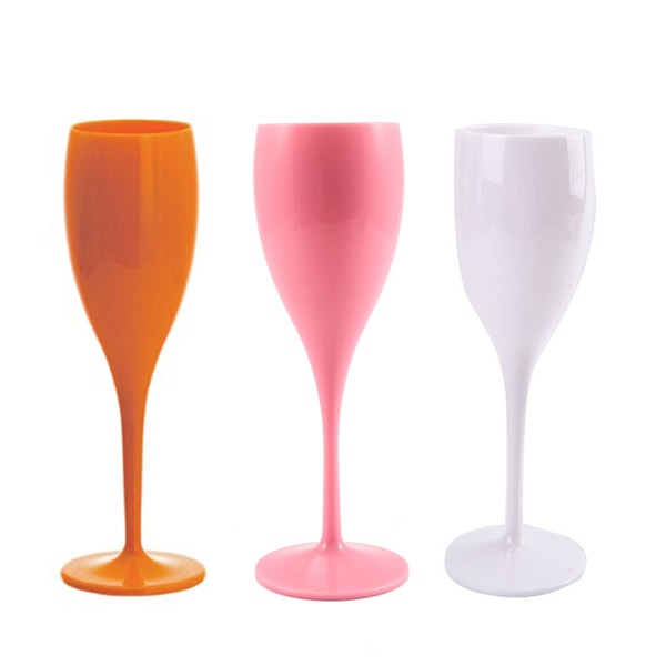 Champagne Flutes Glas Plast Vinglas Tåler opvaskemaskine Ch Orange