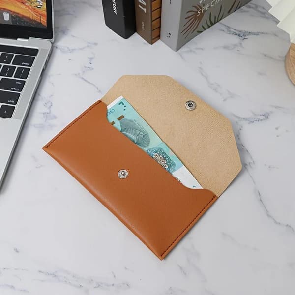 Läderplånbok Mapp Kortfodral Unisex Ultratunn Slitstark PU A1