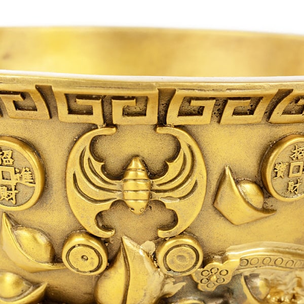 Skål Erbjudande Basin Vattenskatt Feng Shui Frukt Altare Gyllene