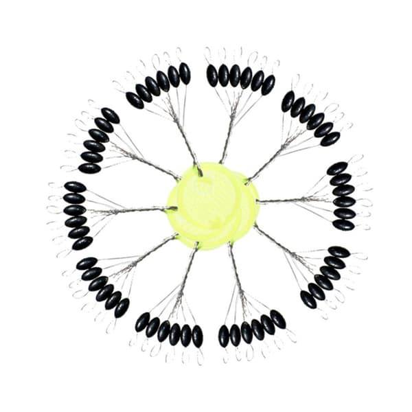 120 stykker 20 Pack Space Bean Gummi Hav Karpefiskeri Sort Rub yellow XS