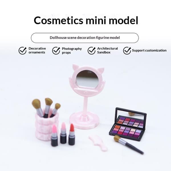 1 stk. simuleret miniature dukkehus makeupbørste kosmetik til dukke A4