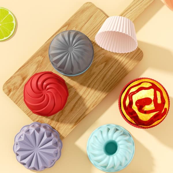 6 tums rund kakform i silikon, non-stick bakplåt, gör-det-själv Red