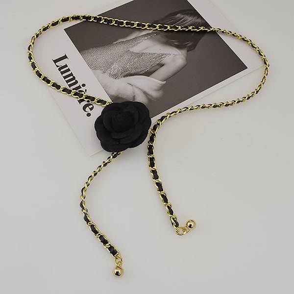 1 kpl Camellia Waist Chain -tarvikkeet Uudet pienet tuoksuvat kukat Black