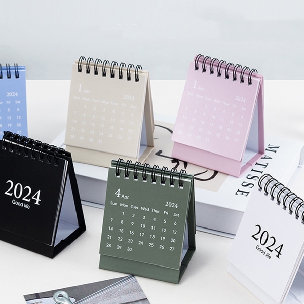 2023/2024 Kalender Delikat Enkelt skrivbord Fräscht och exklusivt Mini Beige