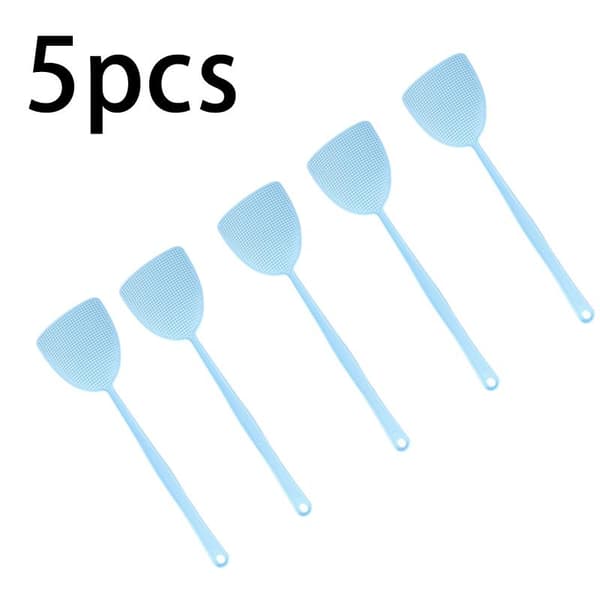 Okrossbar stor, lång och tjock flugsmälla i plast, handdriven Blue 5pcs