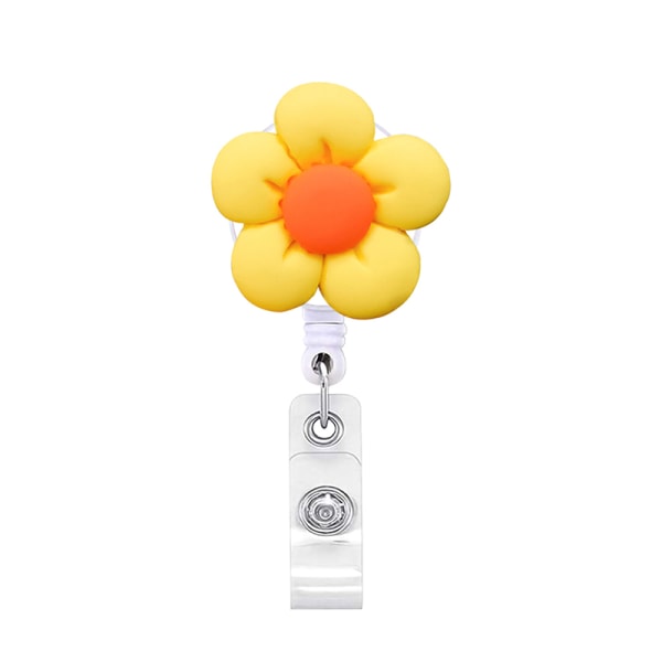 Candy Color Resin Fem-Peal Flower Badge Spole Optrækkeligt ID B A7