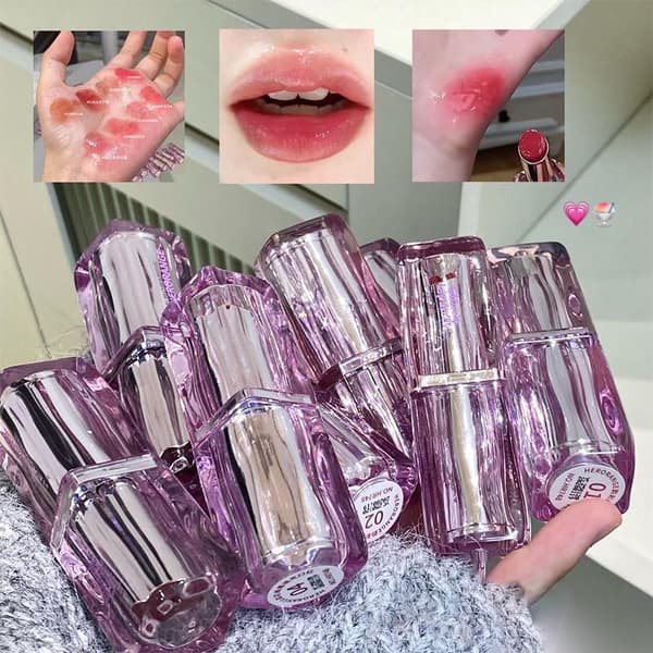 Klar Vann Lett Solid Lipgloss Jelly Fuktighetsgivende Leppestift M A4